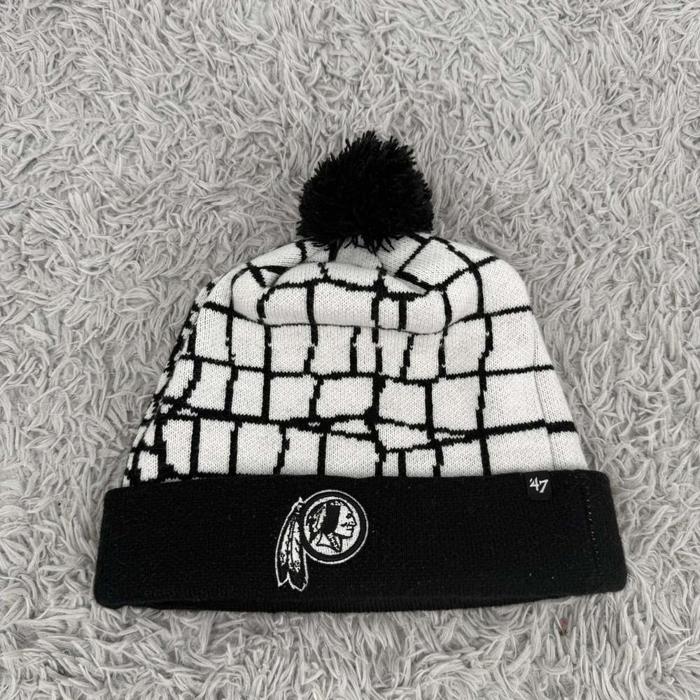 NFL Washington Redskins Black/White New Era Adult Knit Beanie